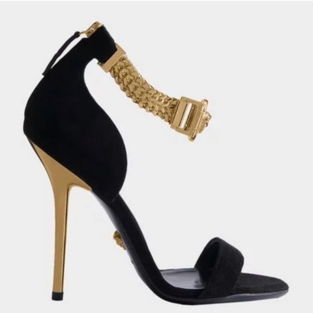 Versace Medusa Gold Chain Strap Heels Authentic Versace Shoes, Sandals , Heels - Picture 3 of 10